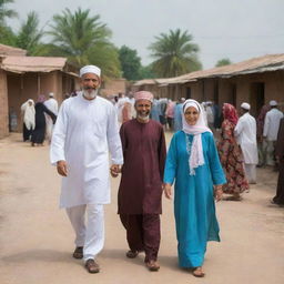 Three years later, during the holy month of Ramadan, the thriving village is filled with joy and unity. Villagers greet each other warmly, kindness and goodwill radiating throughout the community