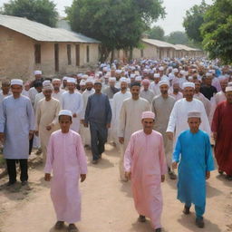 Three years later, during the holy month of Ramadan, the thriving village is filled with joy and unity. Villagers greet each other warmly, kindness and goodwill radiating throughout the community