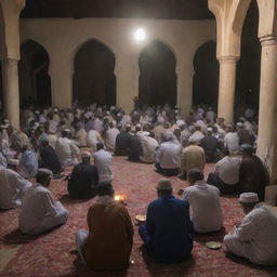 As the village still sleeps under the early morning's obscurity, villagers gather together inside the mosque, breaking their pre-dawn Ramadan meal, 'sahur', together- a beautiful image of community spirit and togetherness