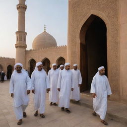 Following the Fajr prayer, the villagers exit the mosque in the soft light of dawn. With a sense of peace and fulfillment, they return to their respective homes in the rejuvenated village