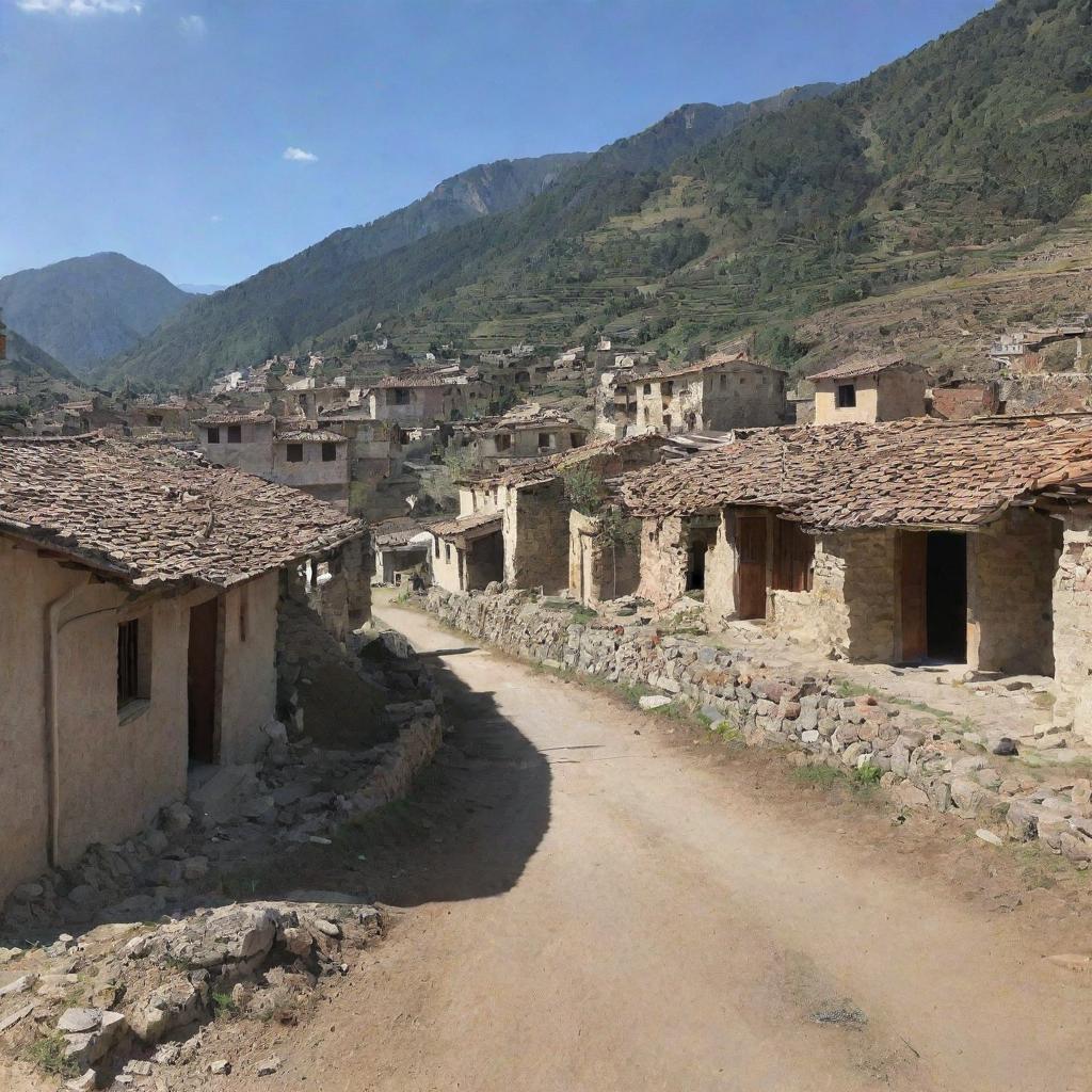 Suddenly, the tranquillity of the rejuvenated village is disrupted by an earthquake. Buildings shudder and the ground shakes, marking the onset of another challenge for this resilient community