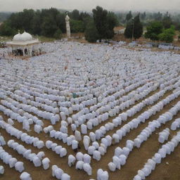 In the face of their profound loss, the Muslim villagers gather at the cemetery, their hearts united in prayer to Allah SWT, seeking solace and strength in their shared faith amidst the backdrop of their resilient mosque