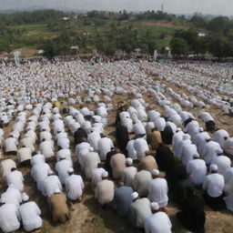 In the face of their profound loss, the Muslim villagers gather at the cemetery, their hearts united in prayer to Allah SWT, seeking solace and strength in their shared faith amidst the backdrop of their resilient mosque