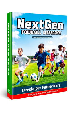A dynamic and engaging book cover design for a presentation of the NextGen Football Academy