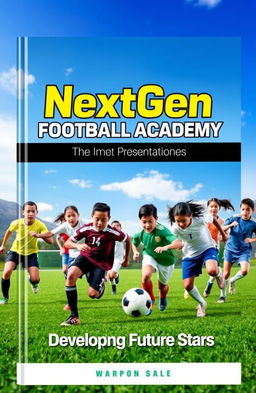 A dynamic and engaging book cover design for a presentation of the NextGen Football Academy