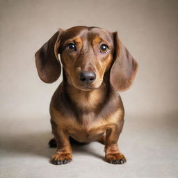 A vivid image of a brown Dachshund dog looking foul-tempered and angry, gripping an iPhone in its paws.