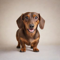 A vivid image of a brown Dachshund dog looking foul-tempered and angry, gripping an iPhone in its paws.