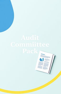 A professional A4-sized cover page for an audit committee pack, featuring a sleek, minimalistic, and modern design