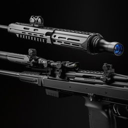 A collection of state-of-the-art police rifles showcasing technologically advanced features and meticulous craftsmanship.