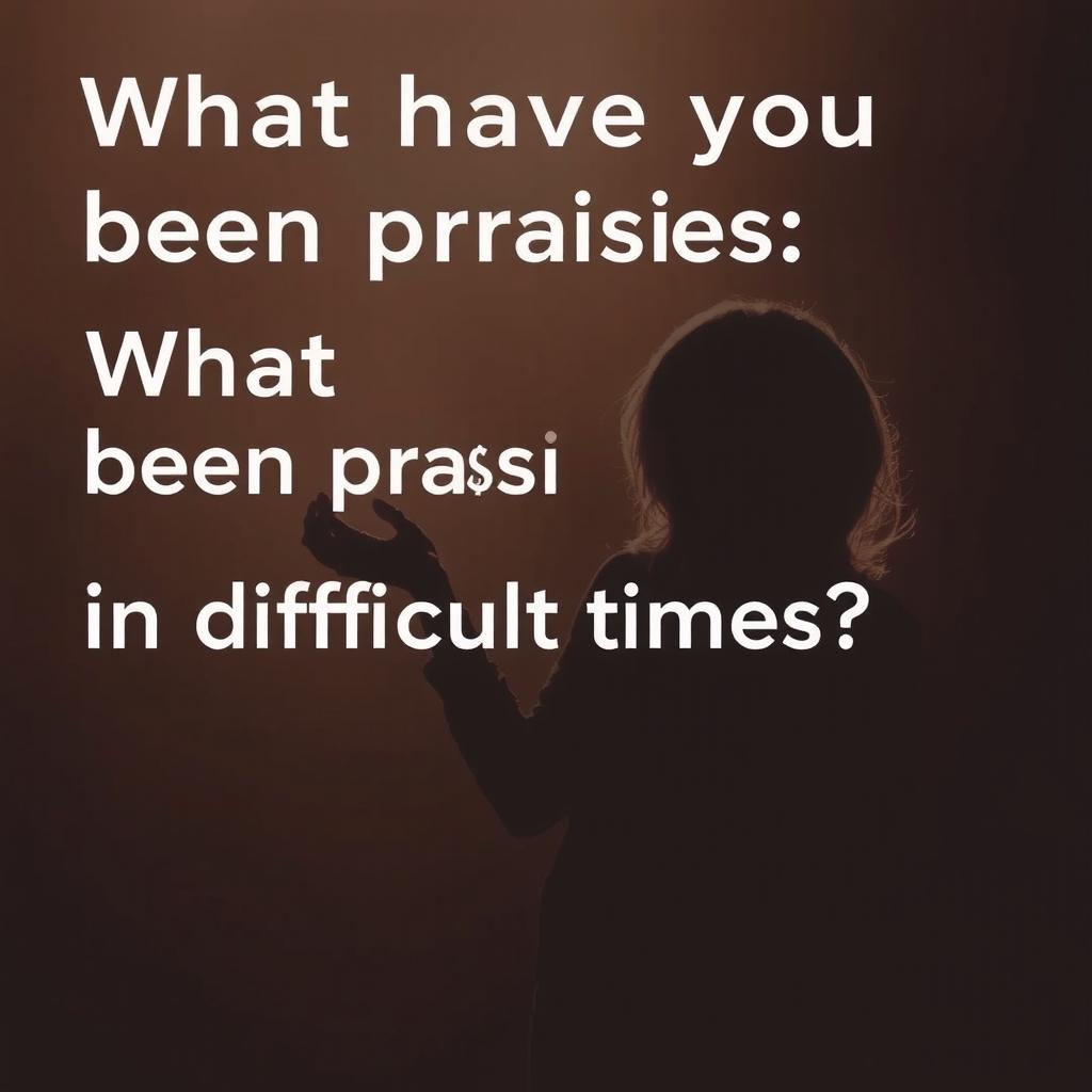 What have you been praising in difficult times?