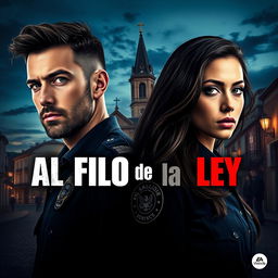 An intriguing poster for the police series titled 'Al Filo de la Ley', set in the scenic city of Oviedo, Asturias