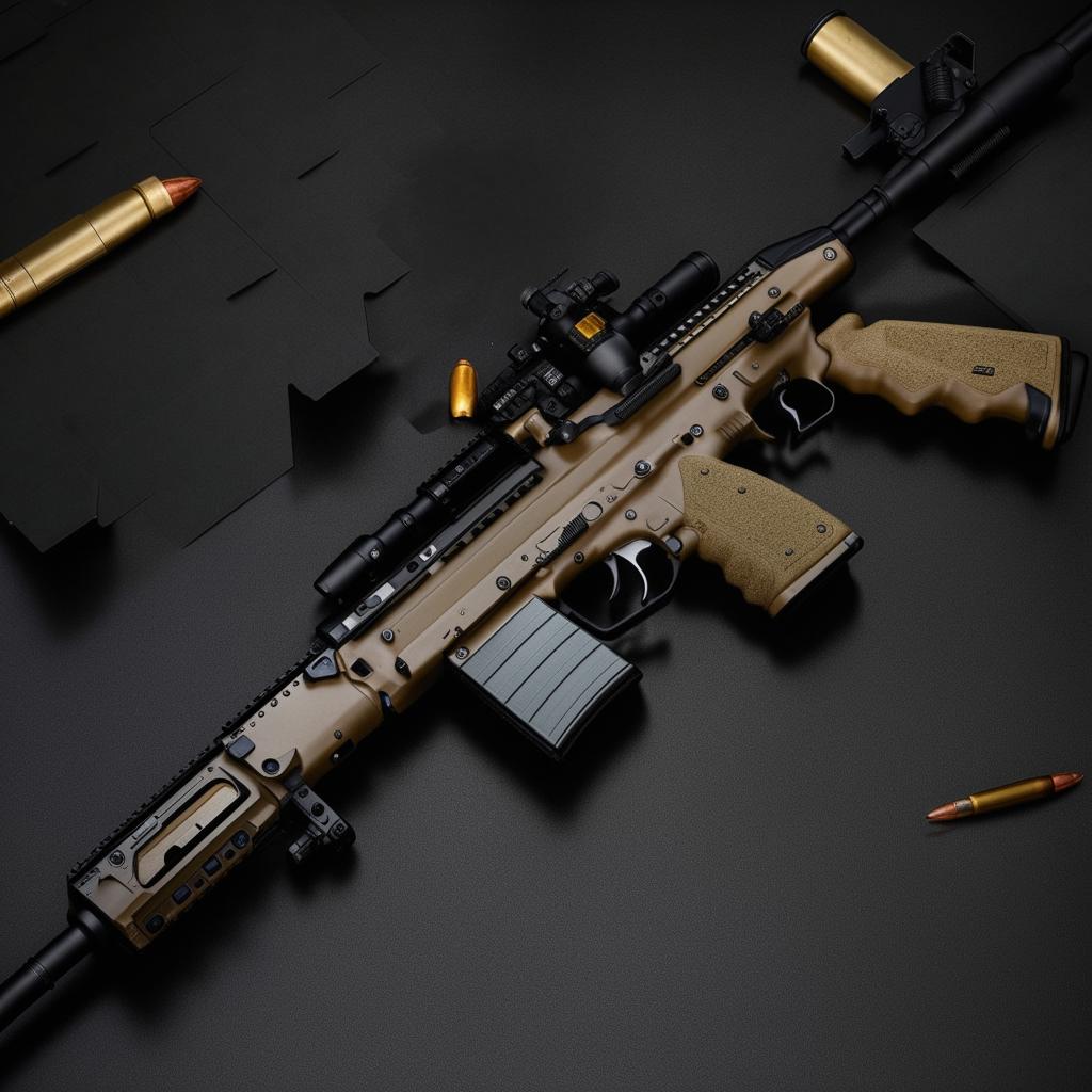 A full-size, state-of-the-art police rifle highlighting advanced technology, precision engineering, and superior craftsmanship.