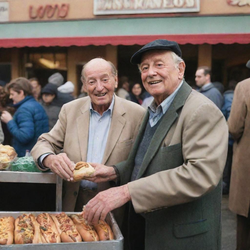 From a homeless hot dog vendor to a wealthy man, in a throbbing crowd of customers, watching his fortunes turn. A vision of immense happiness as he purchases a grand house with his newfound riches.