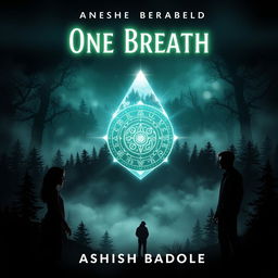 Book cover for 'One Breath' by Ashish Badole, featuring the title in a prominent, glowing font at the top with an ethereal shine