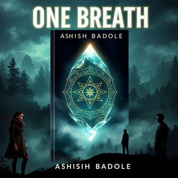 Book cover for 'One Breath' by Ashish Badole, featuring the title in a prominent, glowing font at the top with an ethereal shine