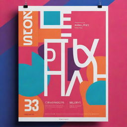 Create a vibrant and captivating poster design with a modern aesthetic. Let it be minimalist yet impactful, using bold colors and innovative typography.