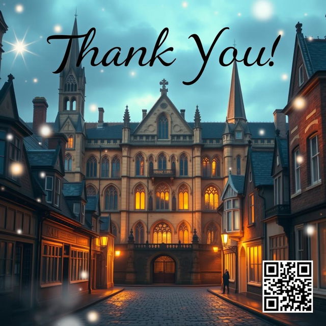 An enchanting background image for a thank-you leaflet promoting a walking tour of Oxford University and Harry Potter filming locations