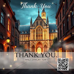 An enchanting background image for a thank-you leaflet promoting a walking tour of Oxford University and Harry Potter filming locations
