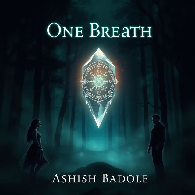 A book cover for "One Breath" by Ashish Badole featuring the title prominently displayed in a glowing font at the top, while the author name is elegantly positioned at the bottom