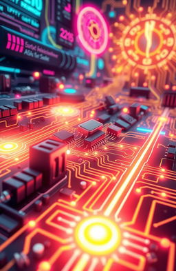 A detailed illustration showcasing the concept of power electronics
