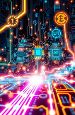 A detailed illustration showcasing the concept of power electronics