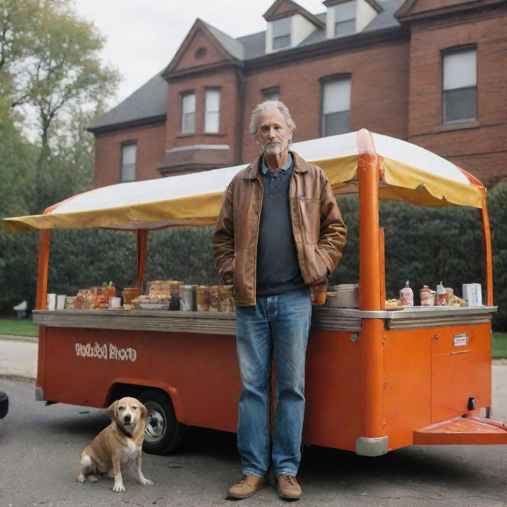 A former homeless man, who through his popular hot dog stand, amasses substantial wealth. Now as a rich man, he buys and resides in a grand mansion, embodying the remarkable rags-to-riches journey.