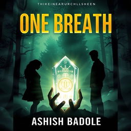 A book cover for "One Breath" by Ashish Badole featuring the title in bold, glowing font at the top, with the author name prominently displayed at the bottom