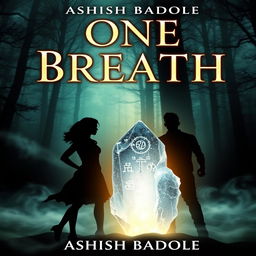 A book cover for "One Breath" by Ashish Badole featuring the title in bold, glowing font at the top, with the author name prominently displayed at the bottom