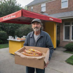 A former homeless man, who through his popular hot dog stand, amasses substantial wealth. Now as a rich man, he buys and resides in a grand mansion, embodying the remarkable rags-to-riches journey.