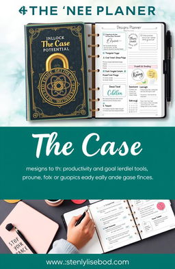 An inspirational planner titled 'The Case' designed for productivity and goal-setting