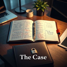 An artistic representation of a planner called 'The Case', featuring an elegant design that embodies organization and productivity