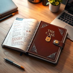 An artistic representation of a planner called 'The Case', featuring an elegant design that embodies organization and productivity