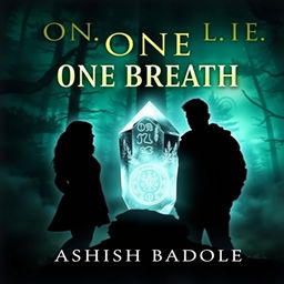 A book cover for "One Breath" by Ashish Badole featuring the title in a prominent, glowing font at the top, while the author name is placed at the bottom