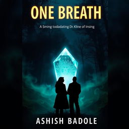 A book cover for "One Breath" by Ashish Badole featuring the title in a prominent, glowing font at the top, while the author name is placed at the bottom