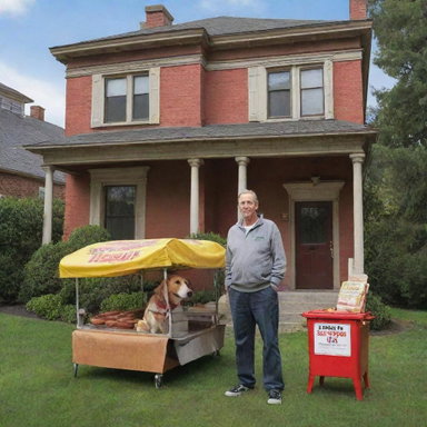 A rags-to-riches tale of a once homeless hot dog vendor, who after experiencing an unexpected windfall of customers and profits, purchases a stately mansion. Settled in his new home he decides to retire from his hotdog selling days.
