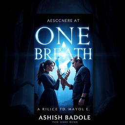 A visually stunning book cover for 'One Breath' by Ashish Badole, featuring the title prominently displayed in a radiant, eye-catching font