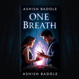 A visually stunning book cover for 'One Breath' by Ashish Badole, featuring the title prominently displayed in a radiant, eye-catching font