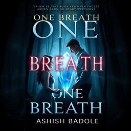 A visually stunning book cover for 'One Breath' by Ashish Badole, featuring the title prominently displayed in a radiant, eye-catching font