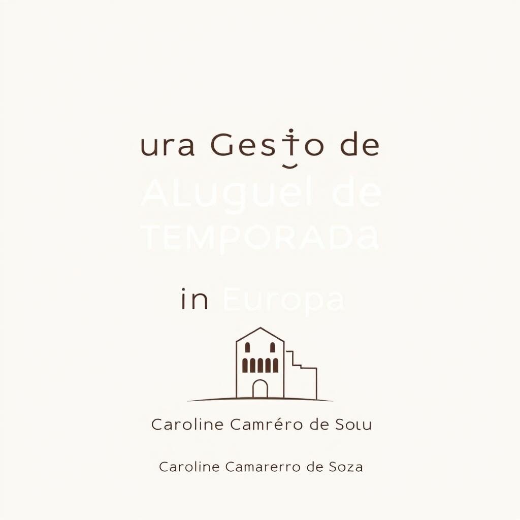 A minimalist eBook cover for 'Guia de Bolso para Gestão de Aluguel de Temporada na Europa' featuring the title in clean, sans-serif fonts