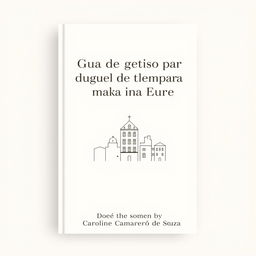A minimalist eBook cover for 'Guia de Bolso para Gestão de Aluguel de Temporada na Europa' featuring the title in clean, sans-serif fonts