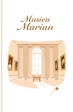 An elegant A4 portrait book cover design dedicated to Marian, who loves visiting museums and admiring art