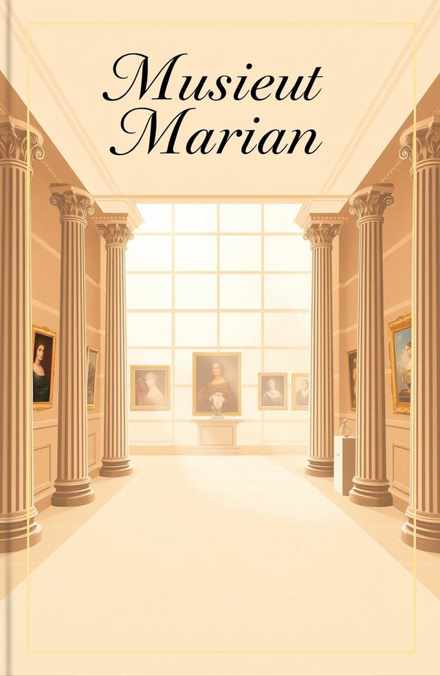 An elegant A4 portrait book cover design dedicated to Marian, who loves visiting museums and admiring art