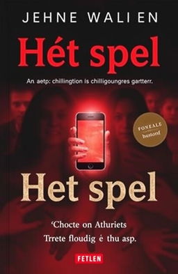 A book cover titled 'Het spel' prominently displayed in large, bold letters