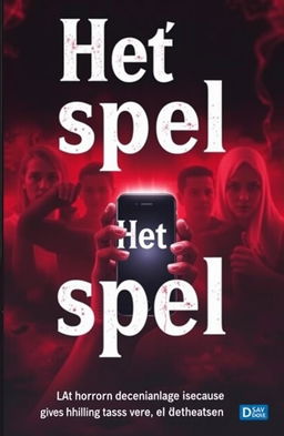 A book cover titled 'Het spel' prominently displayed in large, bold letters