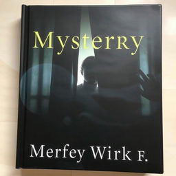 A mysterious book cover depicting a shadowy figure or indistinct object peeking through a curtain or window, creating an atmosphere of intrigue and suspense