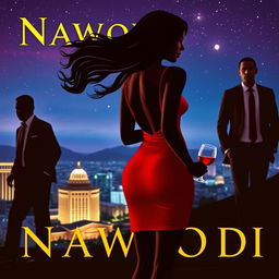 A captivating book cover featuring a silhouette of a curvaceous African woman from the back, with flowing black hair cascading down her back