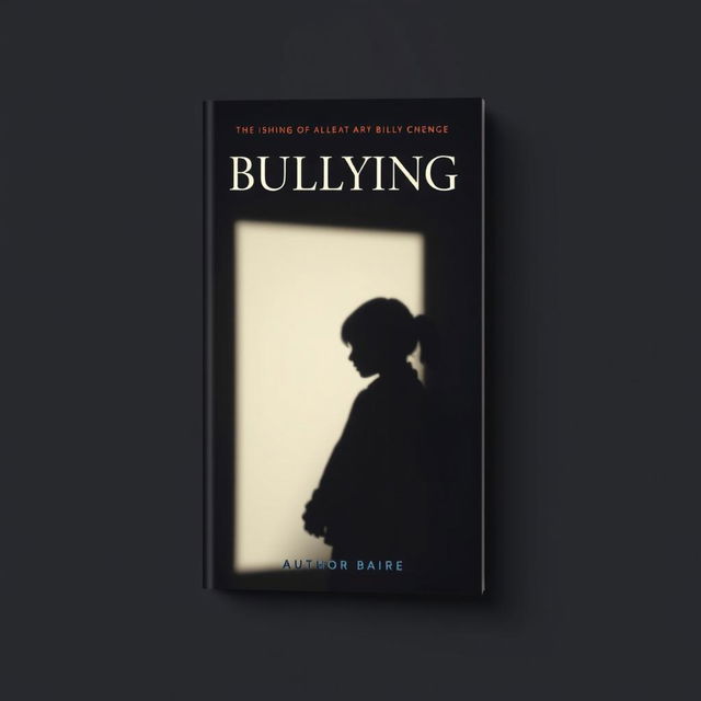 A book cover design depicting the theme of bullying, featuring a shadow representation cast by a smartphone screen