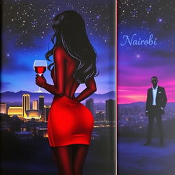 A stunning book cover featuring a silhouette of a curvaceous black woman shown from the back, with long flowing black hair