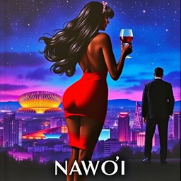 A stunning book cover featuring a silhouette of a curvaceous black woman shown from the back, with long flowing black hair