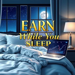 A captivating book cover for 'Earn While You Sleep'